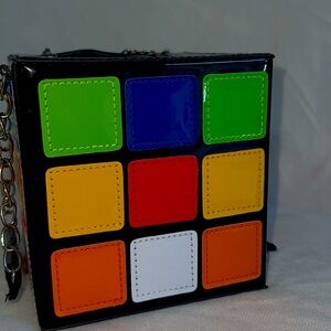 Colorful Cube Handbag measures H .6”inch  - W .6”inch